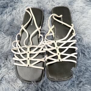 Nordstrom Lyssa Strappy flat wedge Gladiator Sandals shoe size 8 boho hippie